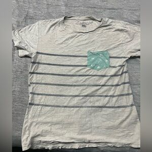 Allegiany White Striped T-Shirt Men's Size Sm